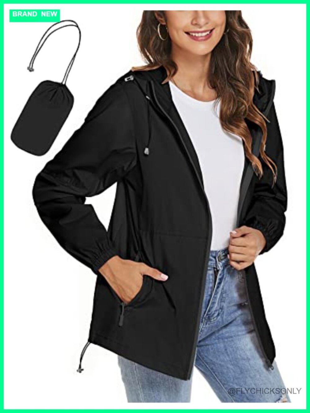 TCOT Womens Waterproof Windbreaker Rain Jacket Lightweight Packable